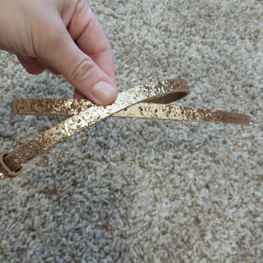 Slim glitter‎ gold Y2K accent belt